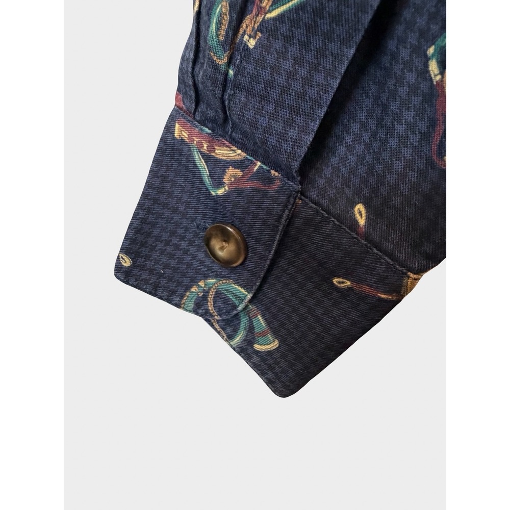 VTG Brooks Brothers Navy Equestrian Horse Bit Button Down Shirt Small Preppy - Picture 7 of 9